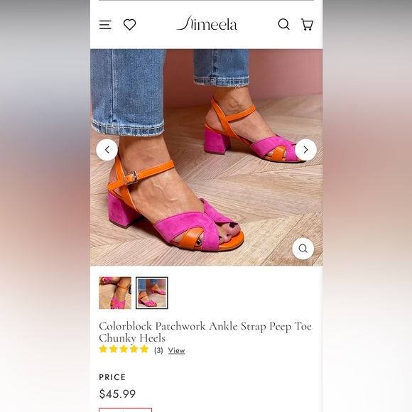 Colorblock Ankle Strap Heels